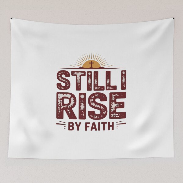 Item preview, Still I Rise By Faith Christian T-Shirt | Bold Distressed Sun Cross Religious Gift designed and sold by EvolusionPro.