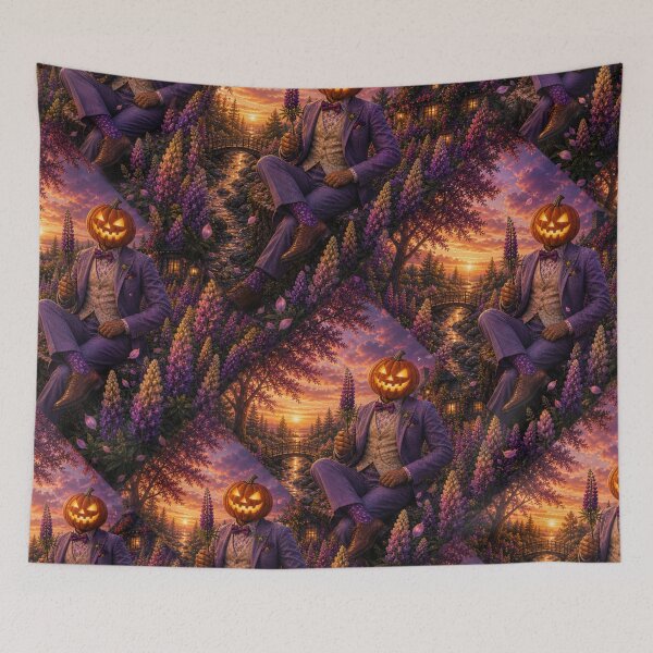 Item preview, Headless Horseman Lupine Garden - Gothic Spring Fantasy Art designed and sold by TheHorsemanRidesAgain.