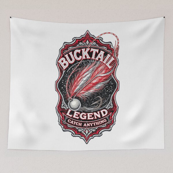Item preview, American Traditional Fishing Lure Bucktail Jig Legend Vintage Art designed and sold by YMLux.