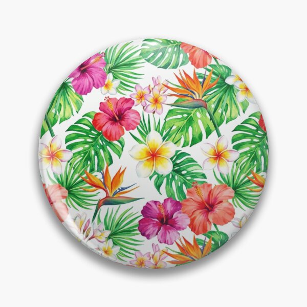 Item preview, Tropical Watercolor Hibiscus Botanical Floral Pattern designed and sold by Inkworksbyshery.
