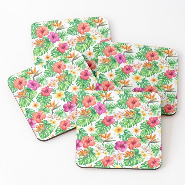 Item preview, Tropical Watercolor Hibiscus Botanical Floral Pattern designed and sold by Inkworksbyshery.