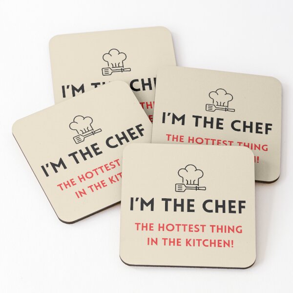 Item preview, I'm The Chef The Hottest Thing In The Kitchen Stickers Prints Posters Wall Art Magnet Home Coffee Cup Decoration TShirt Stationary Notebook Magnet Hat Kitchen Work School Office Redbubble Shop designed and sold by Saritas Boutique Shop.