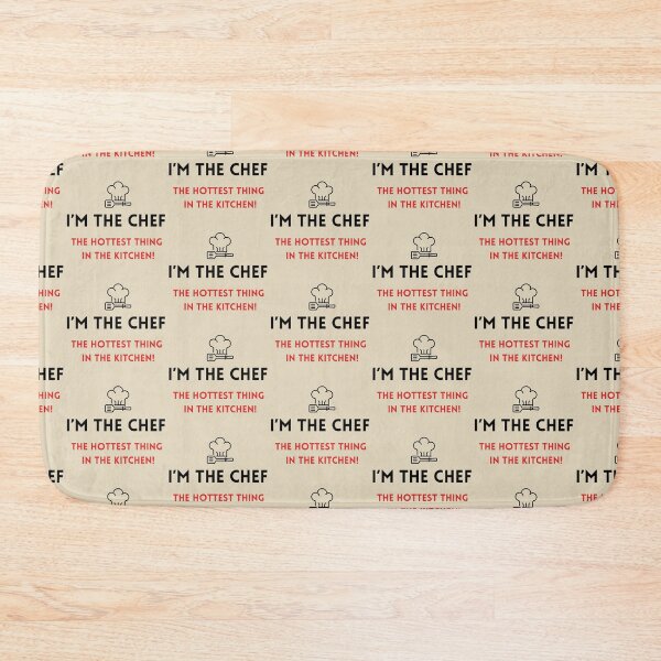 Item preview, I'm The Chef The Hottest Thing In The Kitchen Stickers Prints Posters Wall Art Magnet Home Coffee Cup Decoration TShirt Stationary Notebook Magnet Hat Kitchen Work School Office Redbubble Shop designed and sold by Saritas Boutique Shop.