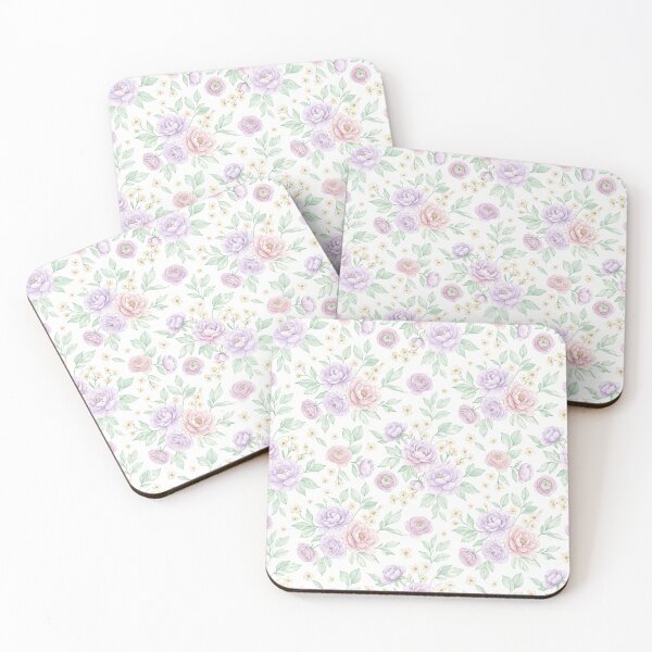 Item preview, Pale Lilac Blush Watercolor Peony Spring Floral Pattern designed and sold by Inkworksbyshery.