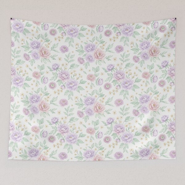 Item preview, Pale Lilac Blush Watercolor Peony Spring Floral Pattern designed and sold by Inkworksbyshery.