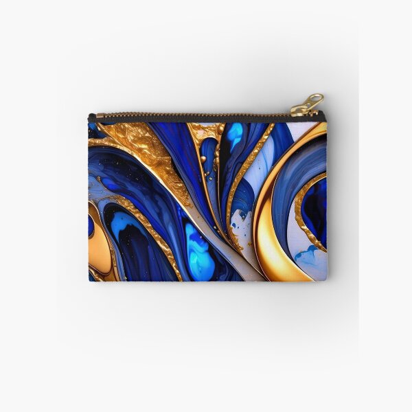 Item preview, Vibrant Blue And Golden (Faux) Marbled Art Abstract  designed and sold by DEC02.