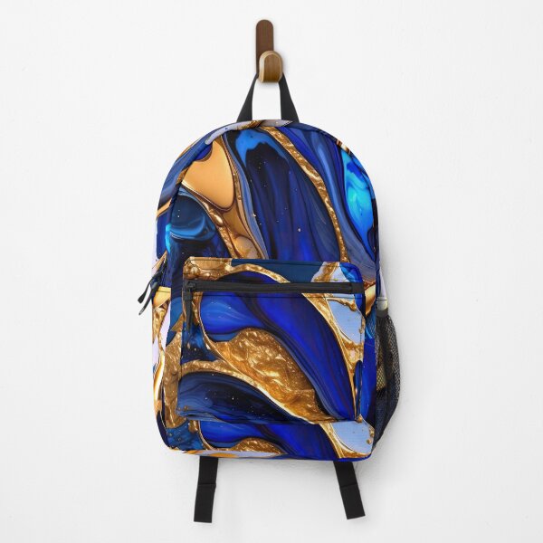 Item preview, Vibrant Blue And Golden (Faux) Marbled Art Abstract  designed and sold by DEC02.