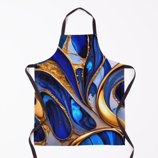 Item preview, Vibrant Blue And Golden (Faux) Marbled Art Abstract  designed and sold by DEC02.