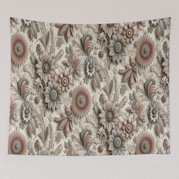 Item preview,  Intricate 3D Floral Relief Seamless Pattern designed and sold by BriSher.