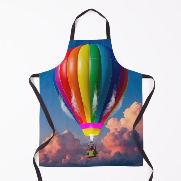 Item preview, Rainbow Hot Air Balloon Above Sunset Clouds designed and sold by PixorStudio.
