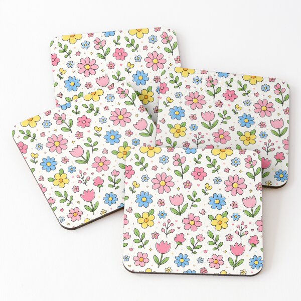 Item preview, Cute Floral Doodle Pattern – Seamless Cartoon Flower Design in Bright Pastel Colors designed and sold by Alpha-mike13.