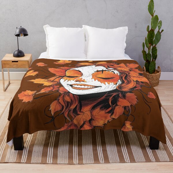 Item preview, Halloween 7 - Smiling Autumn Spirit Leaf Portrait designed and sold by NikaNavi.