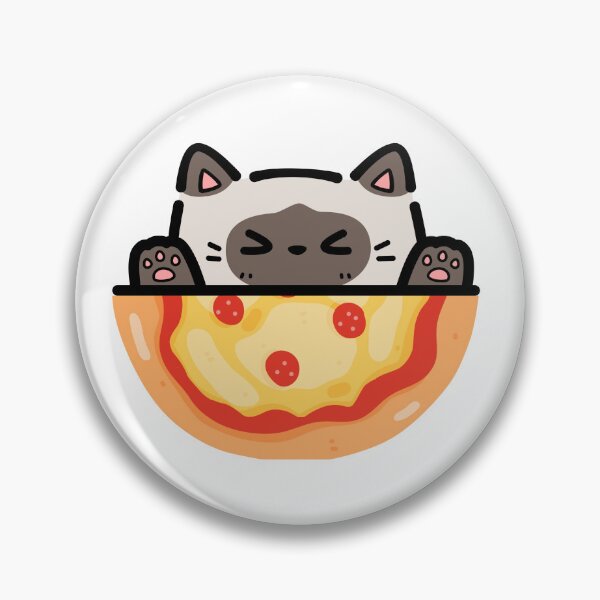 Item preview, Pizza loving Siamese Cat designed and sold by ValsCrazyCats.