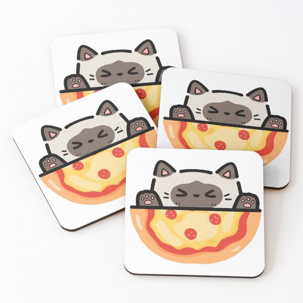 Item preview, Pizza loving Siamese Cat designed and sold by ValsCrazyCats.
