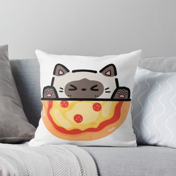 Item preview, Pizza loving Siamese Cat designed and sold by ValsCrazyCats.