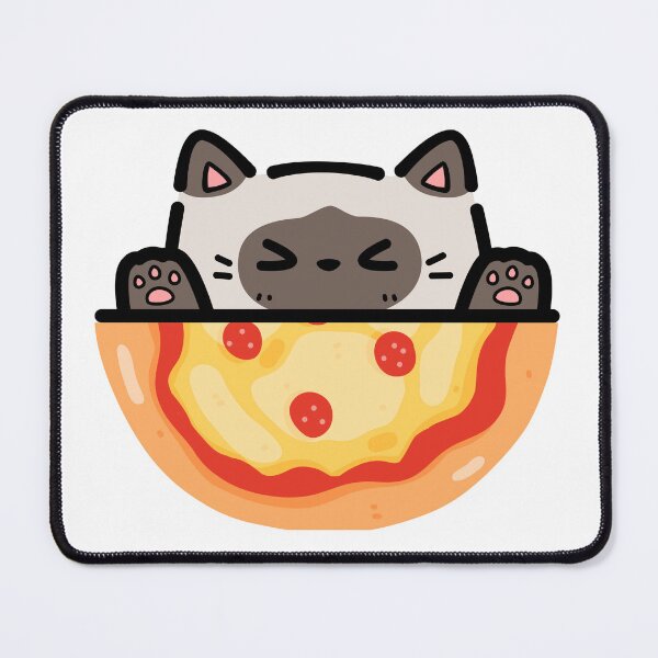 Item preview, Pizza loving Siamese Cat designed and sold by ValsCrazyCats.