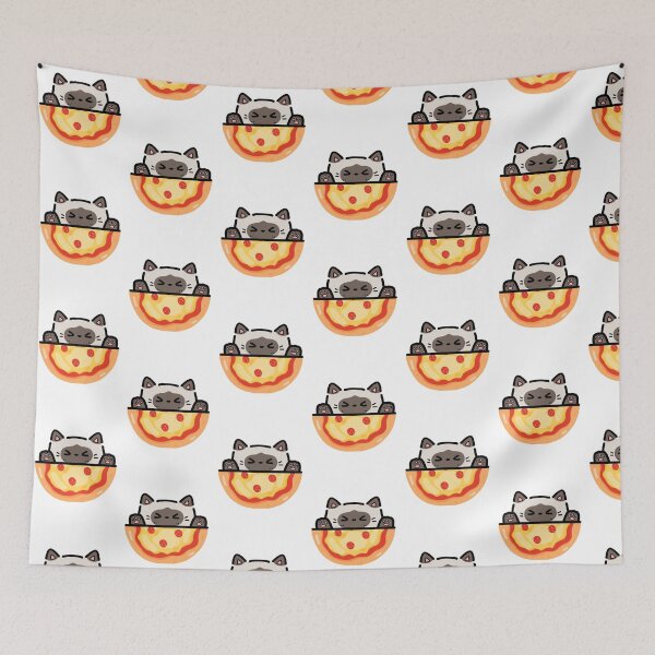Item preview, Pizza loving Siamese Cat designed and sold by ValsCrazyCats.