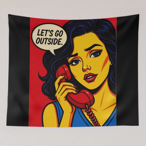 Item preview, Let’s Go Outside Pop Art Girl – Retro Comic Phone Aesthetic designed and sold by SabraDD.