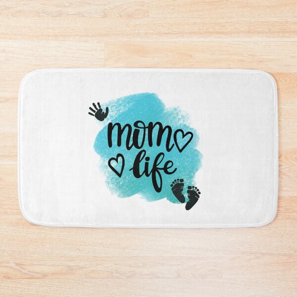 Item preview, Mom Life with Hand & Footprints & Teal Background designed and sold by JeweledDesigns.