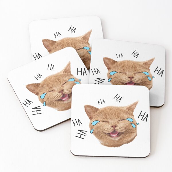 Item preview, Funny Laughing Cat Meme – Cute Crying Laugh Emoji Cat Sticker | HA HA Cat Aesthetic designed and sold by Mad World Creations.
