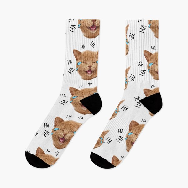 Item preview, Funny Laughing Cat Meme – Cute Crying Laugh Emoji Cat Sticker | HA HA Cat Aesthetic designed and sold by Mad World Creations.