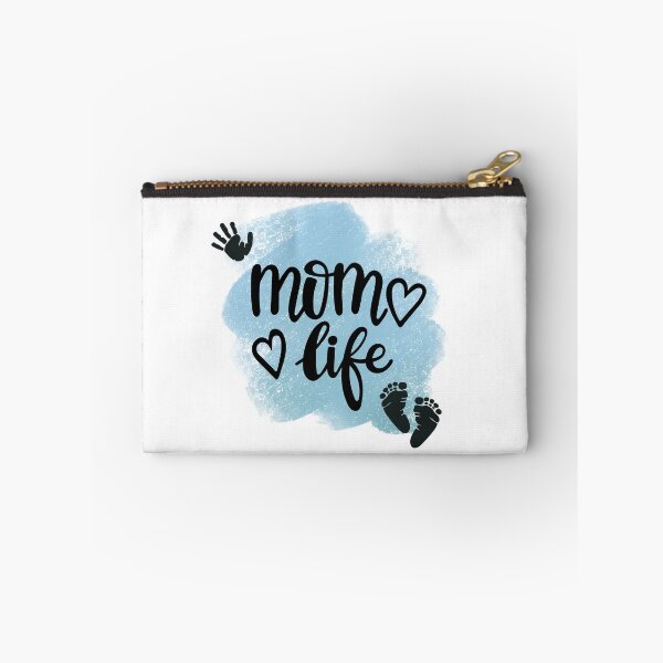 Item preview, Mom Life with Hand & Footprints & Blue-gray Background designed and sold by jeweleddesigns.