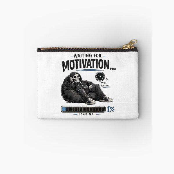 Item preview, Funny Waiting for Motivation T-Shirt | Lazy Mood Meme | Procrastination Humor | Relatable Aesthetic Skull Design designed and sold by LOLKart.