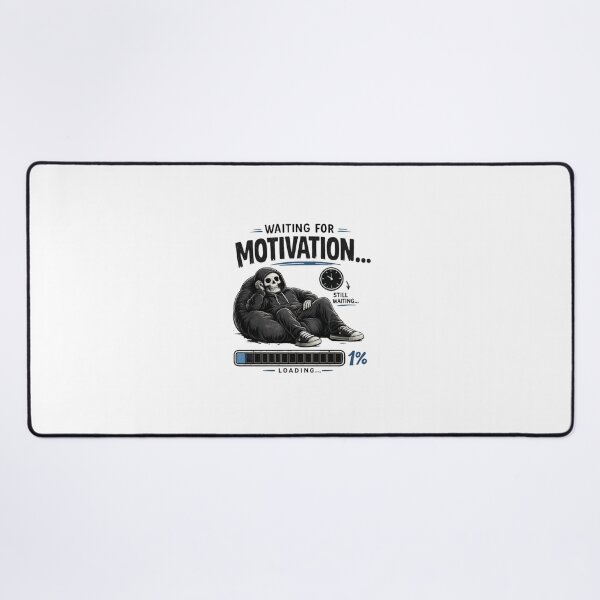 Item preview, Funny Waiting for Motivation T-Shirt | Lazy Mood Meme | Procrastination Humor | Relatable Aesthetic Skull Design designed and sold by LOLKart.