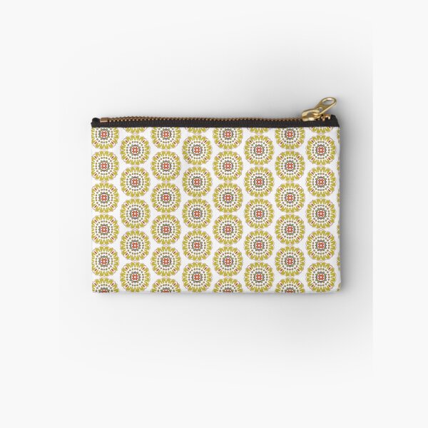 Item preview, Ethnic Floral Block Print Pattern in Gold and Green designed and sold by geetasadashivan.