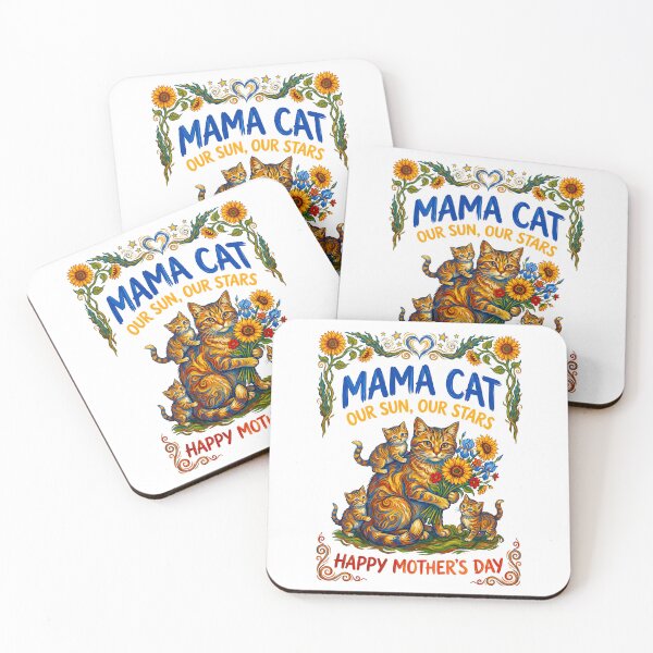 Item preview, Mother Cat With Kittens Sunflower Garden designed and sold by TeeARTHY.