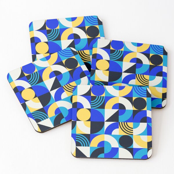 Item preview, Mid-Century Modern Bauhaus Geometric Blue And Yellow Pattern designed and sold by DEC02.