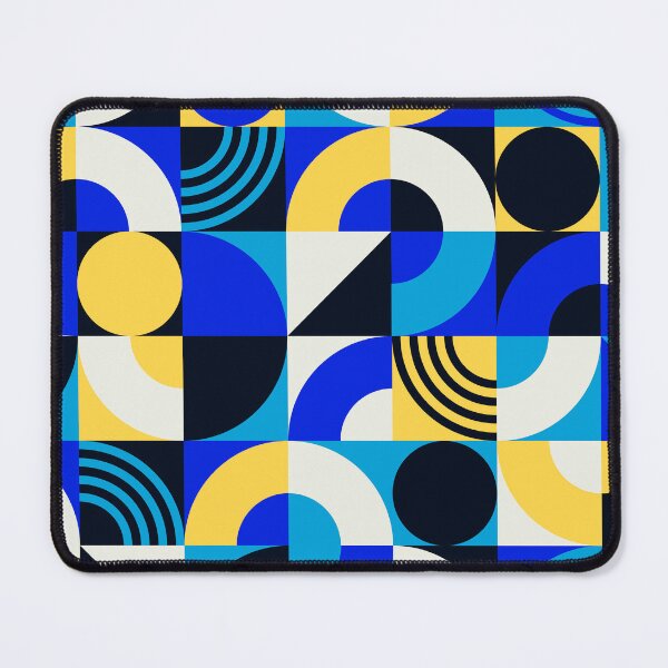 Item preview, Mid-Century Modern Bauhaus Geometric Blue And Yellow Pattern designed and sold by DEC02.