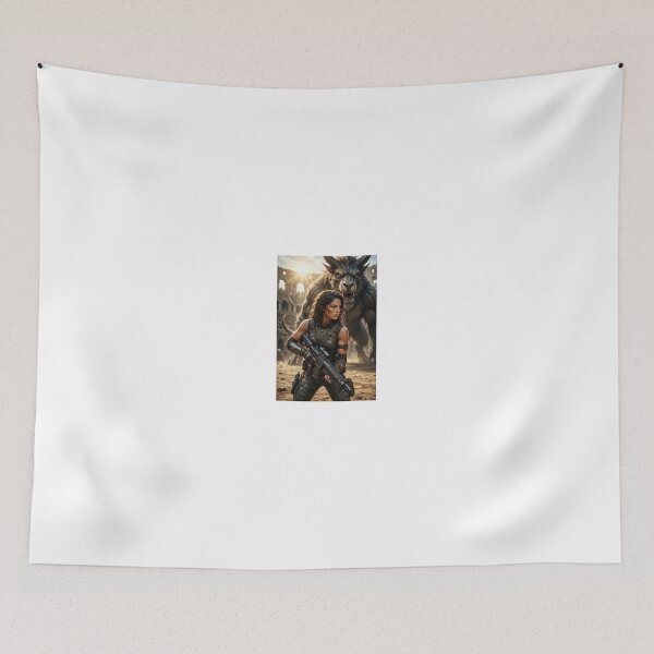 Item preview, Warrior with Rifle Facing Giant Beast designed and sold by CathryneDelamort.