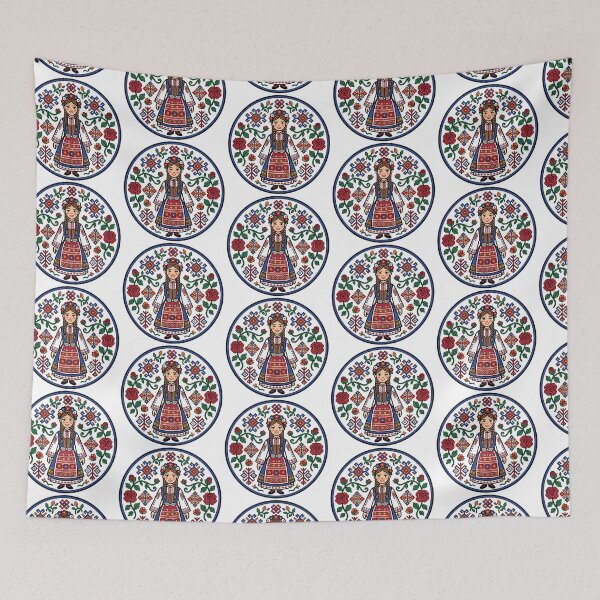 Item preview, Bulgarian Woman Traditional Dress Floral Embroidery designed and sold by TeeARTHY.