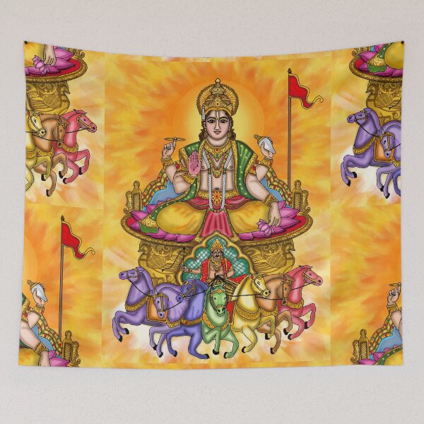 Item preview, Lord Surya Divine Artwork – Hindu Sun God Radiant Illustration designed and sold by Harshit_Digital_Arts.