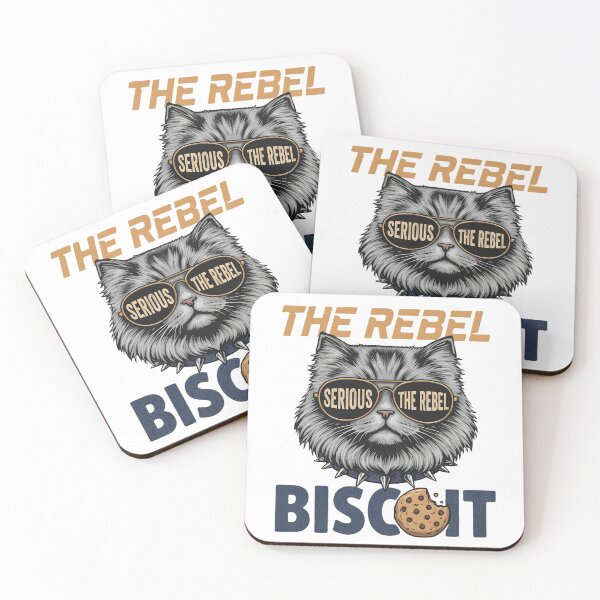Item preview, The Rebel Biscuit - Serious Rebel Cat Retro Vintage Illustration designed and sold by Majnon8bp.