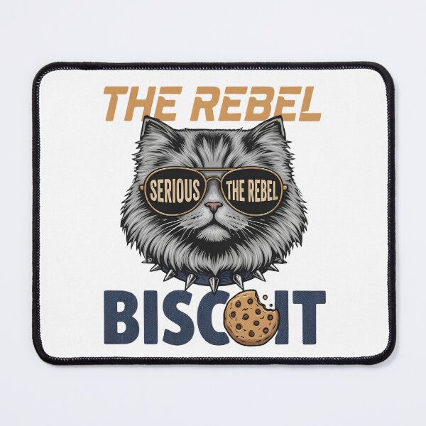 Item preview, The Rebel Biscuit - Serious Rebel Cat Retro Vintage Illustration designed and sold by Majnon8bp.