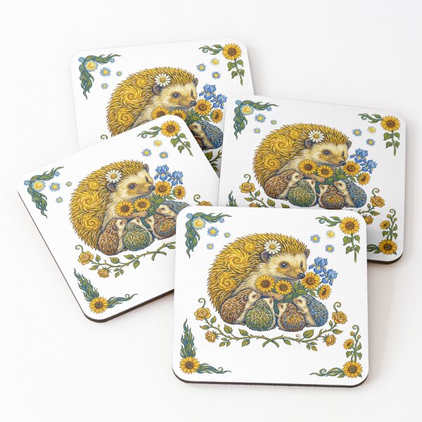 Item preview, Mother Hedgehog With Babies Sunflower Graphic designed and sold by TeeARTHY.