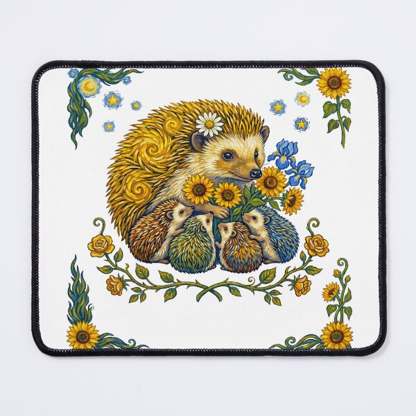 Item preview, Mother Hedgehog With Babies Sunflower Graphic designed and sold by TeeARTHY.