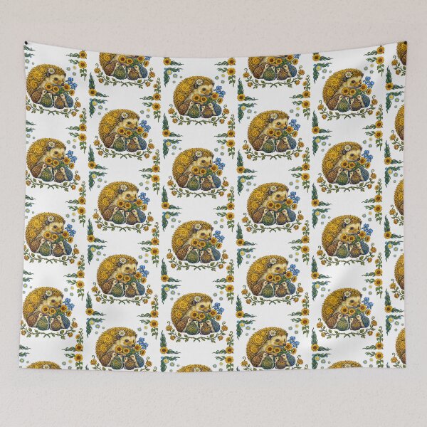 Item preview, Mother Hedgehog With Babies Sunflower Graphic designed and sold by TeeARTHY.