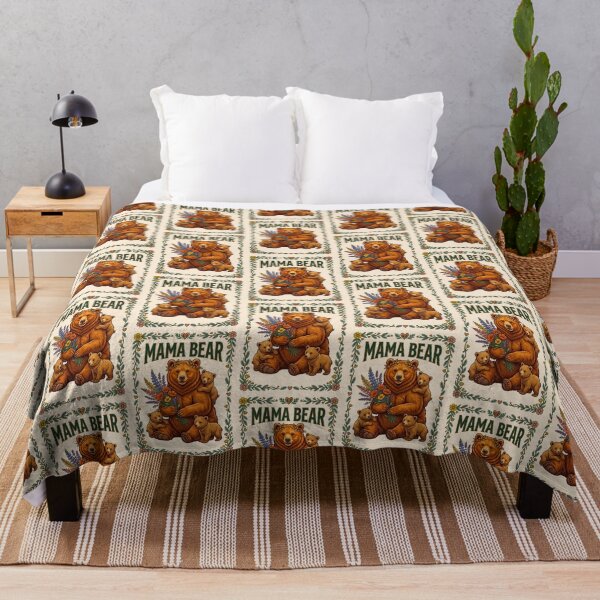 Item preview, Bear Cradling Cubs Floral Border   designed and sold by TeeARTHY.