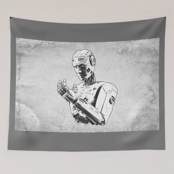 Item preview, Self-Aware Android Dark Sci-Fi Robot Portrait designed and sold by Ghoul Enterprises.