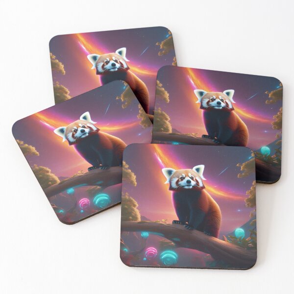 Item preview, Majestic Red Panda on Branch Under Aurora Sky designed and sold by CASASIS_MERCH.