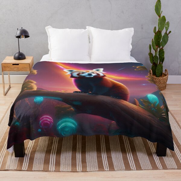 Item preview, Majestic Red Panda on Branch Under Aurora Sky designed and sold by CASASIS_MERCH.