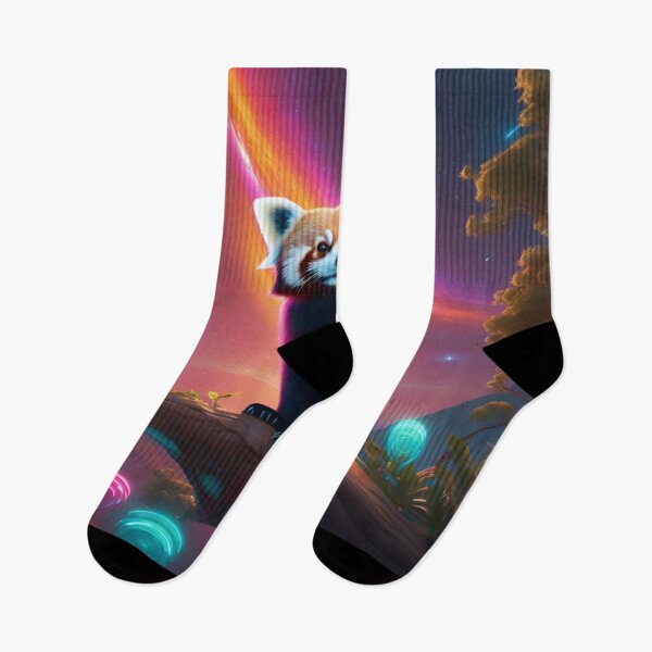 Item preview, Majestic Red Panda on Branch Under Aurora Sky designed and sold by CASASIS_MERCH.