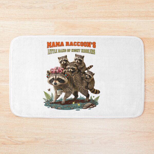 Item preview, Mother Raccoon With Cubs Night Nibblers designed and sold by TeeARTHY.