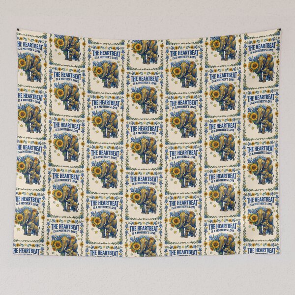 Item preview, Elephant Mother Holding Baby Sunflower designed and sold by TeeARTHY.