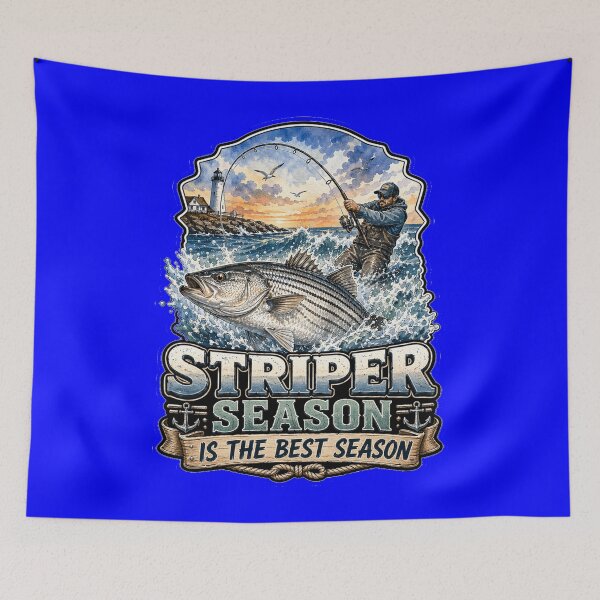 Item preview, Striper Season Is The Best Season Bass Fisherman Art Design designed and sold by fantasticdesign.