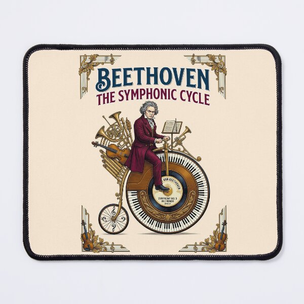 Item preview, Beethoven Riding Penny Farthing Symphonic Cycle designed and sold by TeeARTHY.