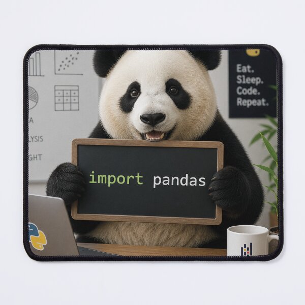 Item preview, Import Pandas – Funny Python Data Science Coding Design designed and sold by MerlinWear.